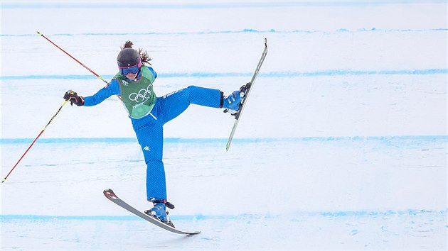 Pd Italky Debory Pixnerov v osmifinle olympijskho skikrosu. (23. nora 2018)