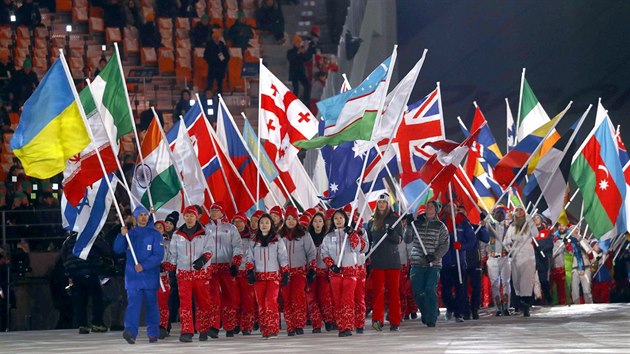 Slavnostn zakonen zimnch olympijskch her v jihokorejskm Pchjongchangu....