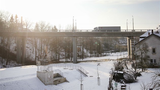 Brněnský most v Jihlavě. Jeho oprava začne na jaře, potrvá až do zimy (únor 2018).