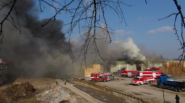 V arelu mrazrny v Mochov zasahovalo na dv stovky hasi
