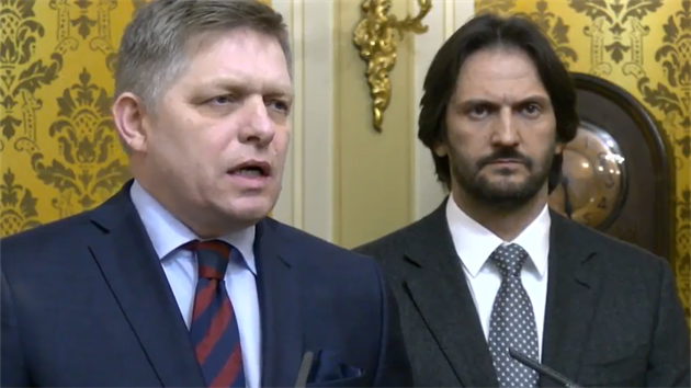 Premiér Robert Fico a ministr vnitra Slovenska Robert Kaliňák