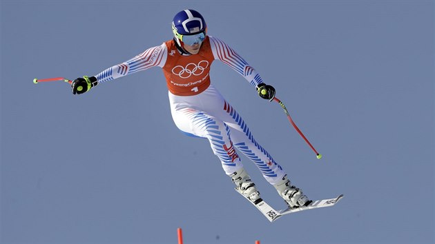 Americk lyaka Lindsey Vonnov bhem trninku na olympijsk sjezd.