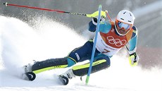 André Myhrer jede olympijský slalom.