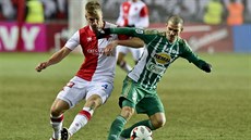 Jakub Jugas (vlevo) ze Slavie a David Bartek z Bohemians.