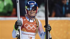 Americká hvzda Lindsey Vonnová získala ve v olympijském sjezdu bronzovou...