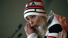 Lindsey Vonnová si ve sjezdovém lyžování dojela pro bronz a před novináři to...