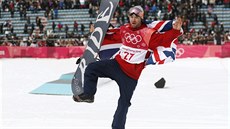 Britský snowboardista Billy Morgan se raduje ze zisku bronzové medaile v...