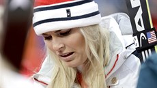 BEZ ÚSMVU. Americká lyaka Lindsey Vonnová po nedokoneném slalomu olympijské...