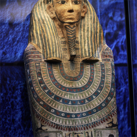 Egyptsk mumie z vstavy Mumie v esku na praskm Vstaviti.