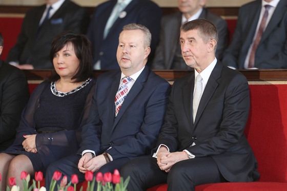 Alena Schillerová, Richard Brabec a Andrej Babi na slavnostní inauguraci...