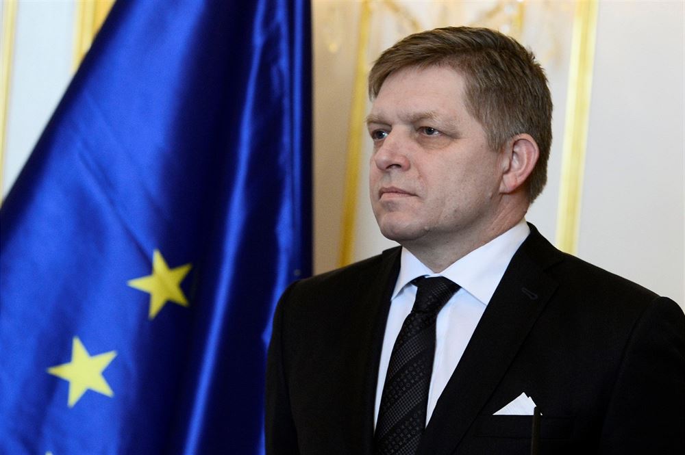 Slovenský premiér Robert Fico po setkání s prezidentem Andrejem Kiskou (9....