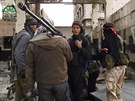Bojovníci milice Ahrar al-ám ve východní Ghút (21. bezna 2017)