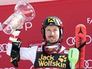 Rakouský sjezda Marcel Hirscher slaví vítzství ve slalomu na Svtovém poháru...