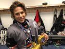 Kapitán Dominik Petr z týmu Czech Knights na turnaji PeeWee v Quebecku po...