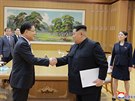 Severokorejský vdce Kim ong-un pijal delegaci z Jiní Koreje (5. bezna...