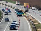 Rekonstrukce úseku dálnice D1 u Brna. (duben 2015)