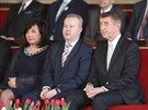 Alena Schillerová, Richard Brabec a Andrej Babi na slavnostní inauguraci...