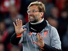 Kou Liverpoolu Jürgen Klopp bhem osmifinálového duelu Ligy mistr proti Portu.