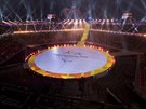 Momentka ze zahájení XII. zimních paralympijských her v Pchjongčchangu.