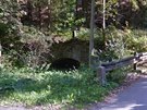 Barokní henčovský mostek se už mnoho let nepoužívá a dnes se skrývá pod trávou,...