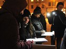 Demonstrace proti Zdeku Ondrkovi v ele komise pro kontrolu GIBS v Jihlav.