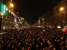Lidé na praském Václavském námstí demonstrovali za odvolání Zdeka Ondráka....
