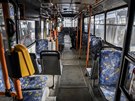 Interiér trolejbusu 15Tr, který v sobotu naposledy vyjede do ulic Ostravy.