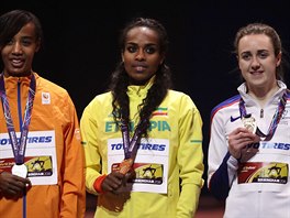 Stupně vítězů v běhu na 3000 metrů žen na halovém světovém šampionátu v...