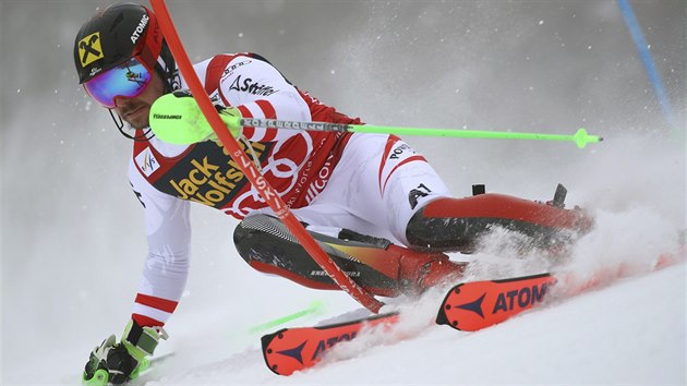 Rakousk sjezda Marcel Hirscher pi slalomu ve slovinsk Kranjske Goe.