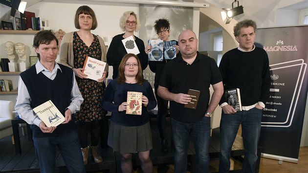 Část nominovaných autorů na knižní ceny Magnesia Litery (6. března 2018)