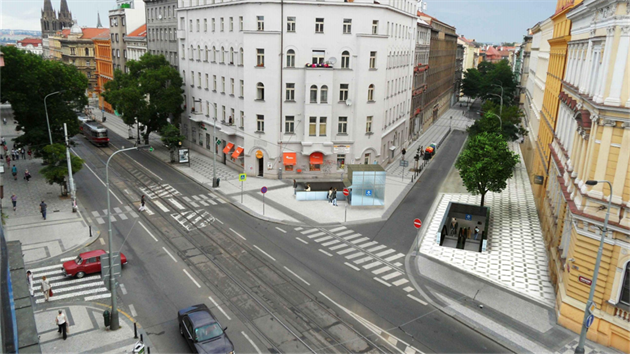 Nmst mru podle vizualizace plnovan trasy metra D.