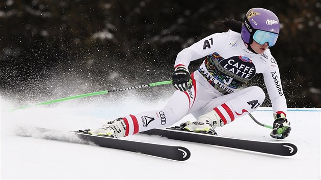 Anna Veithov v superobm slalomu v Crans Montan.