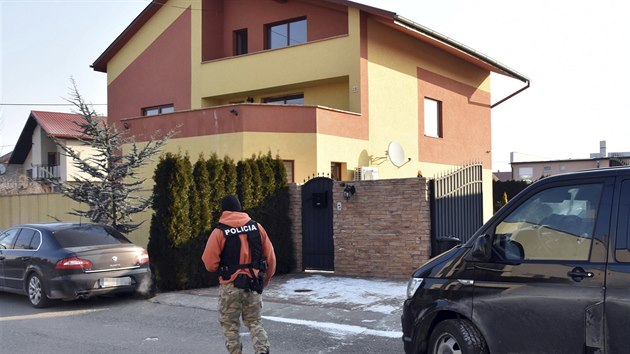 Dům Antonina Vadaly v Trebišově, který prohledávala policie. (1. 3. 2018)