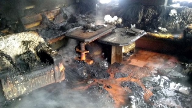 Požár rodinného domu v Dolní Bečvě na Vsetínsku.