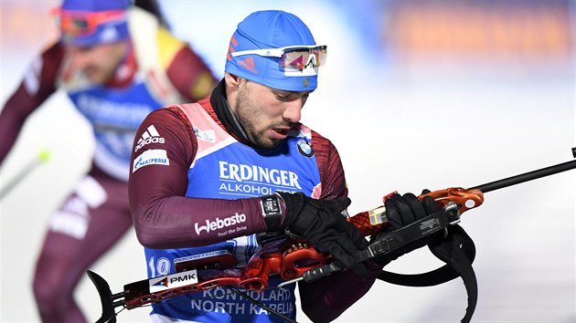 Rusk biatlonista Anton ipulin ovldl sprint v Kontiolahti.