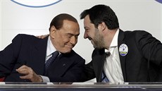 Lídr italské strany Vzhůru, Itálie Silvio Berlusconi na tiskové konferenci s...