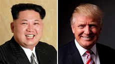 Severokorejský vůdce KIm Čong-un a americký prezident Donald Trump (vpravo)
