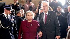 Prezident Milo Zeman s manelkou Ivanou na slavnostní inauguraci ve...