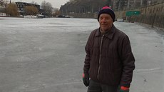 Václav Tourek v zálivu Vltavy v Podolí