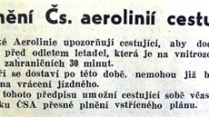 Výzva SA k cestujícím - 1948.