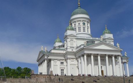 Finsk katedrla Tuomiokirkko v Helsinkch