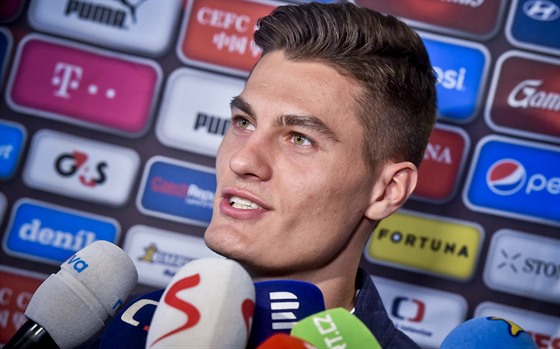 Patrik Schick na srazu eské fotbalové reprezentace ped pípravným turnajem v...