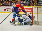 Momentka z duelu eské Budjovice vs. Kladno (bílá).