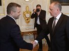 Slovenský prezident Andrej Kiska pijímá Petera Pellegriniho (15.3.2018)