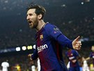 Lionel Messi (Barcelona) slaví svj vbec nejrychleji vstelený gól v kariée.