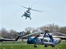 Bojové vrtulníky Mi-171 Vzduných sil Armády eské republiky po modernizaci ve...