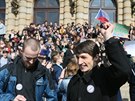 Studentská stávka na námstí Jana Palacha v Praze (15. bezna 2018)