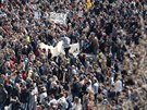 Studenti protestují na námstí Svobody v Brn (15. bezna 2018).