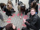 Protest student Západoeské univerzity v Plzni (15. bezna 2018)