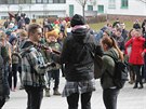 Protestující studenti v Plzni